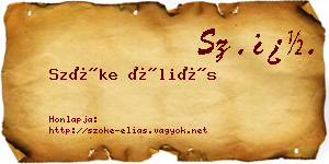 Szőke Éliás névjegykártya