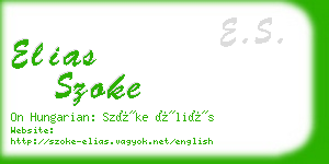 elias szoke business card